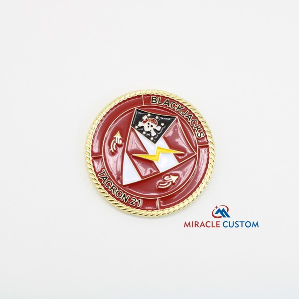 custom challenge coins with cut out edge details