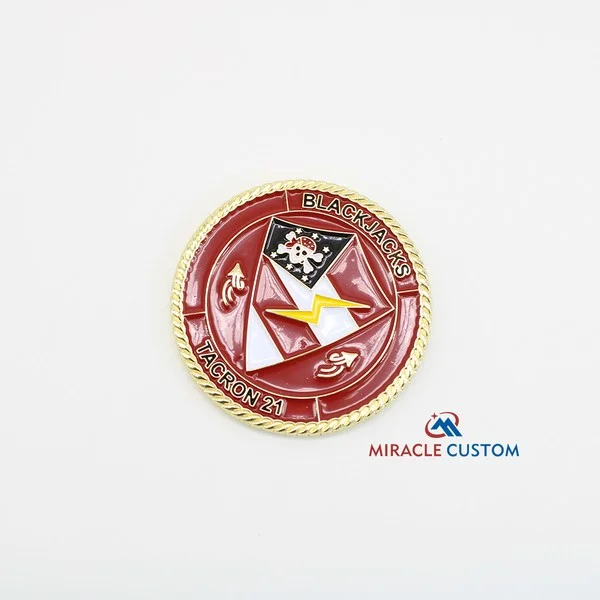 Custom recognition coins with cut-out edge details