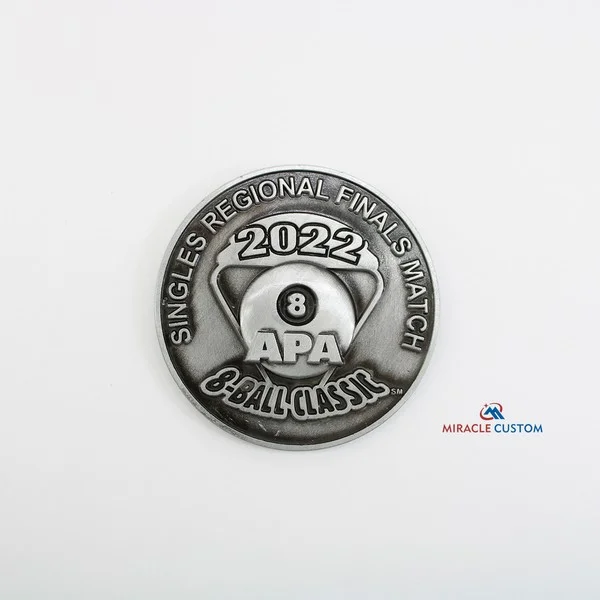 Custom commemorative coins produced as a recognition award sample