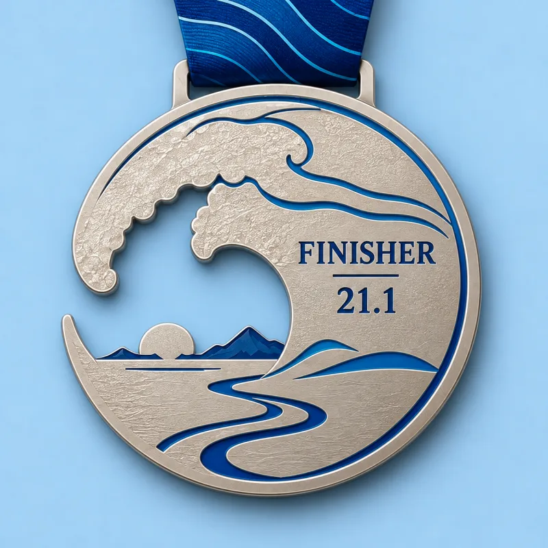 Coastal Miles medal design — back view