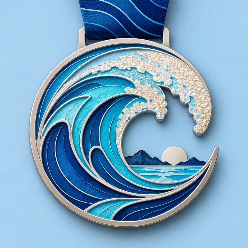 Coastal Miles medal design — front view