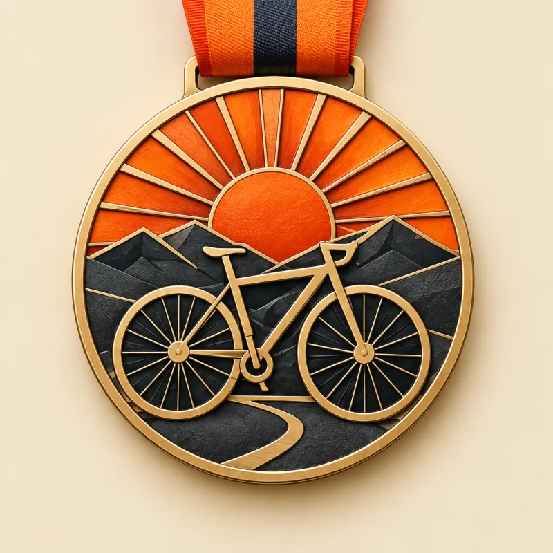 Chase the Sunrise medal design — front view