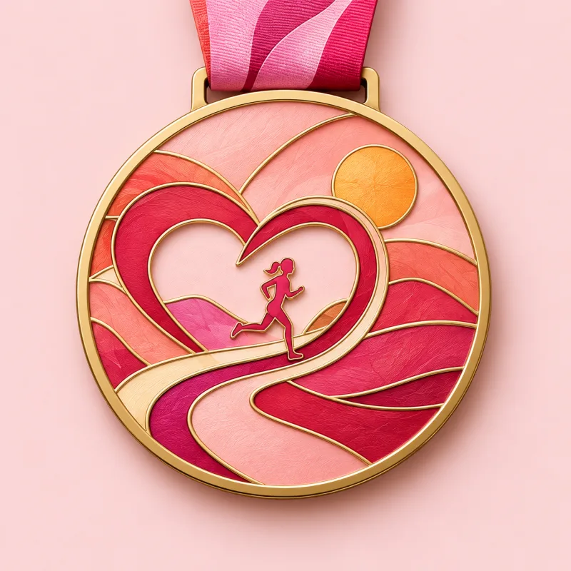 Miles with Heart medal design — front view