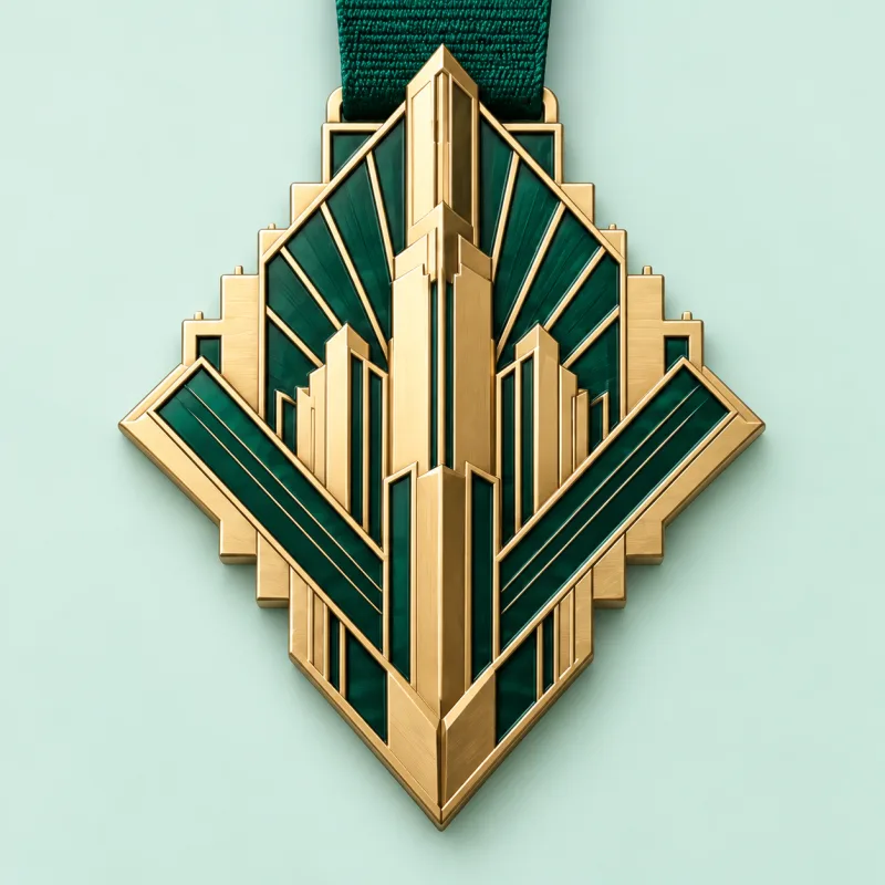 Emerald Avenue medal design — front view