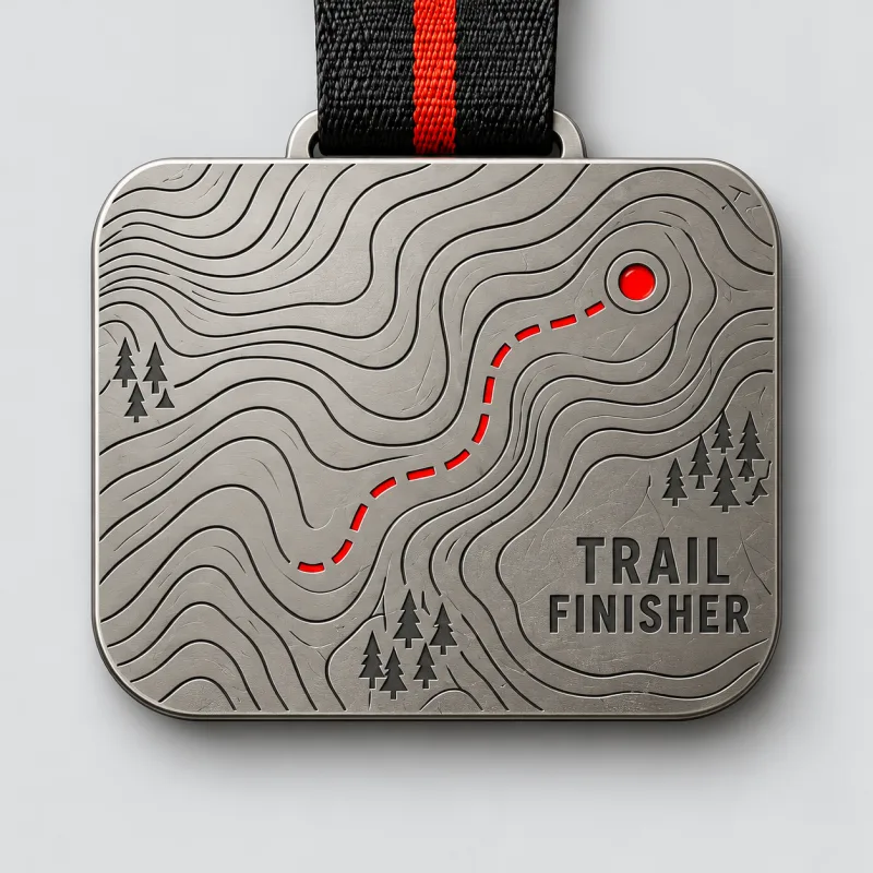 Contour Lines medal design — back view