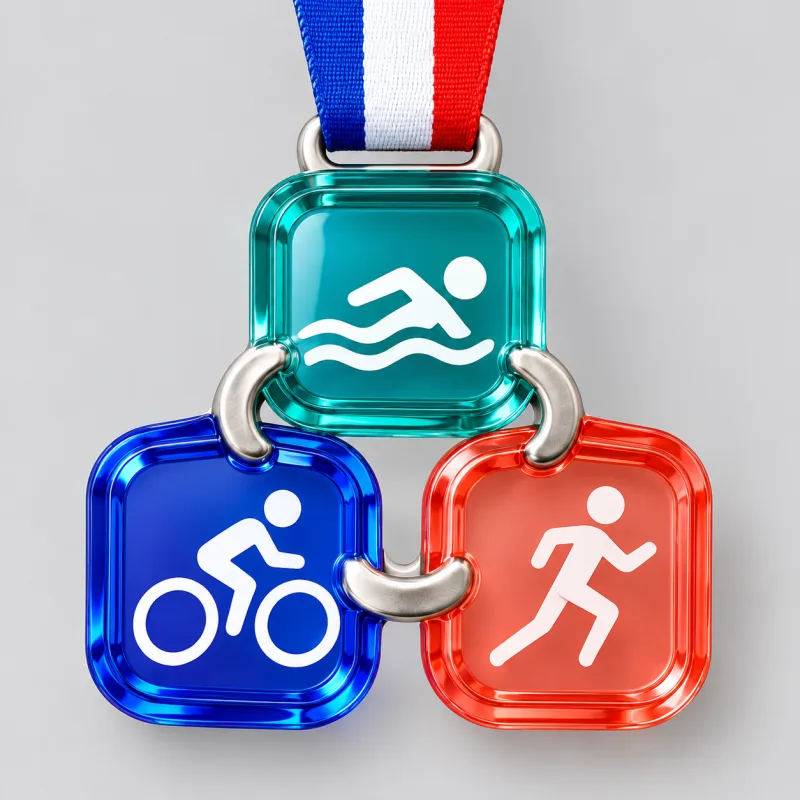 Tri Colour Link medal design — front view