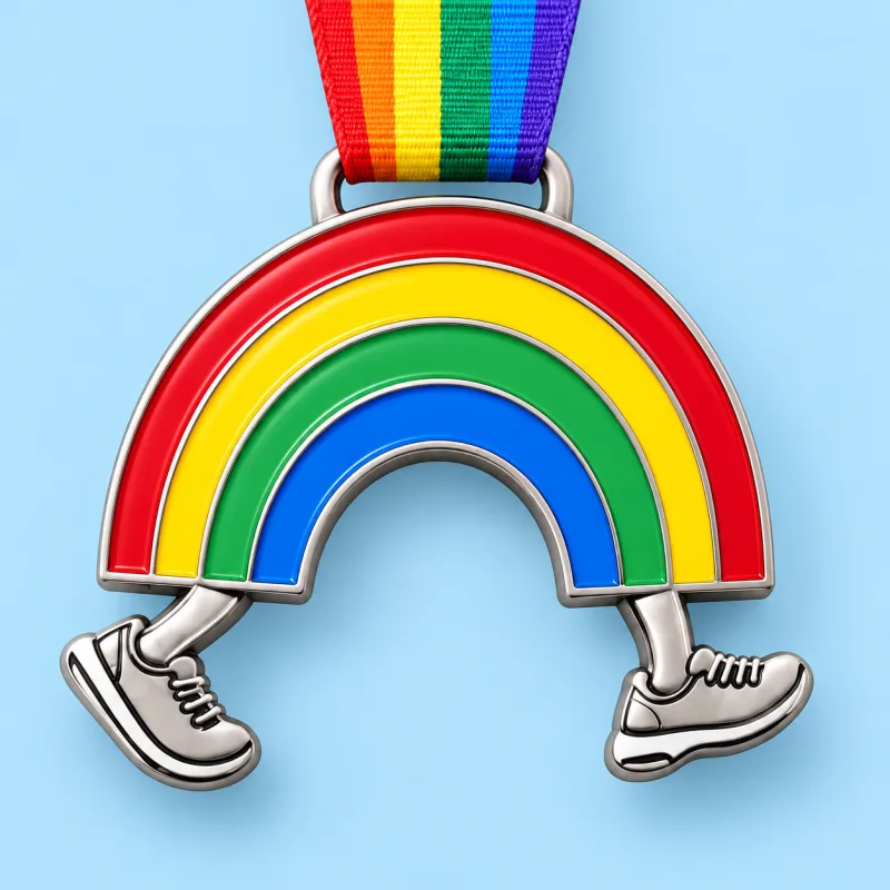 Rainbow Together medal design — front view