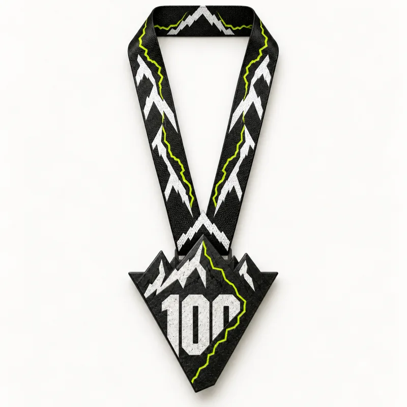 Ultra Form 100 medal design — front view with complete satin neck ribbon
