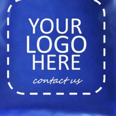 close view of the front panel print area on a custom polyester drawstring bag